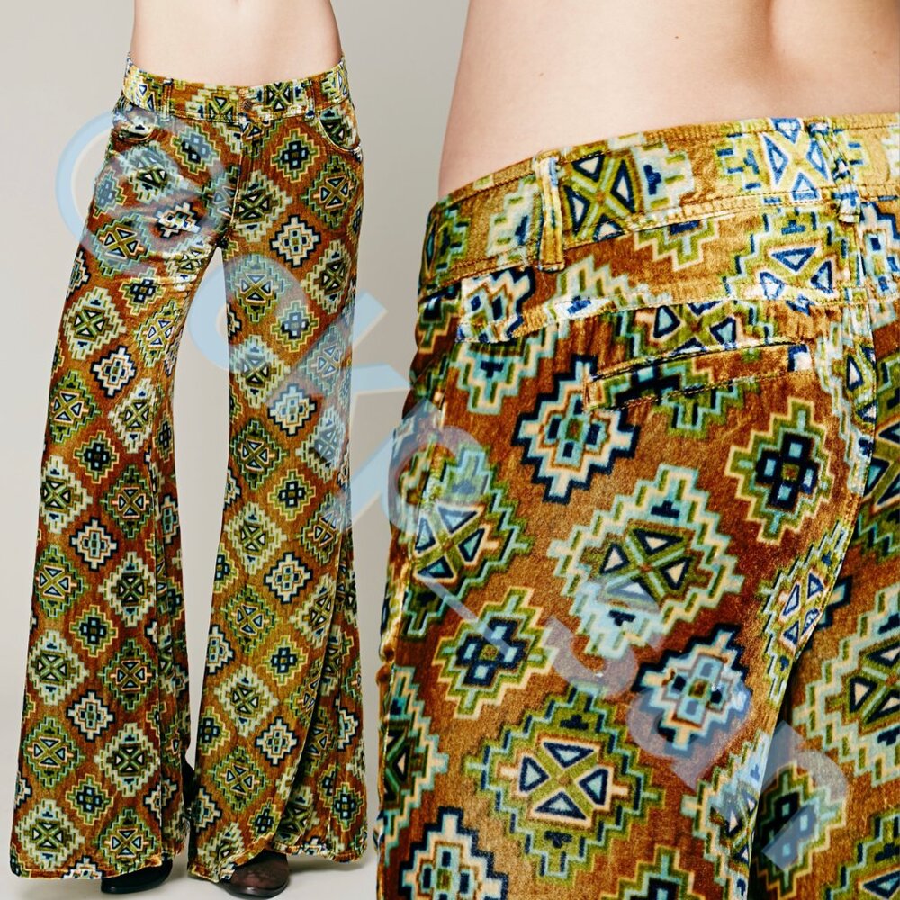 Free People Shay Velvet Wideleg Pants Sz 10 - Picture 2 of 16